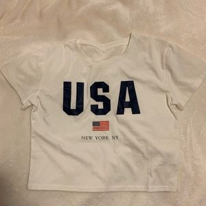 USA White Graphic Tee